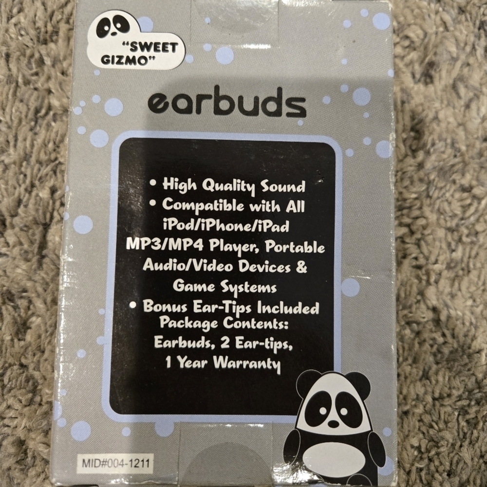 Earbuds Panda New In Box - Picture 2 of 3